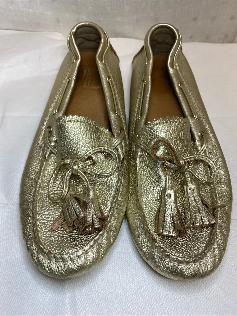 Coach Nadia Gold Driving Loafers Mocs Size 7B